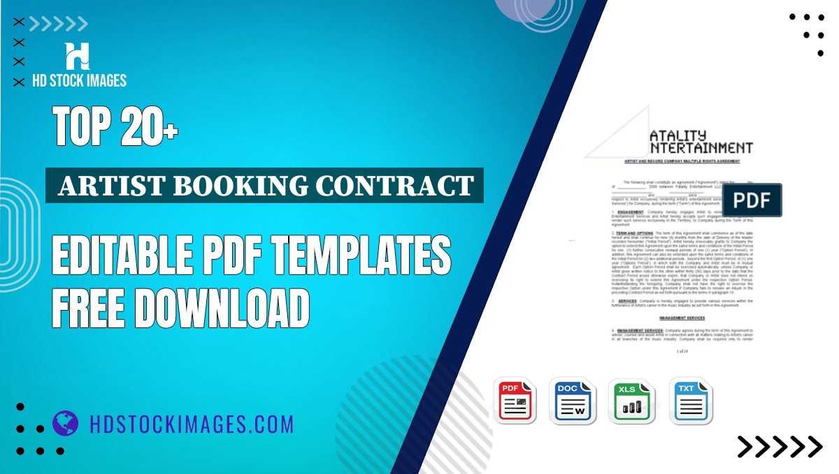 Top 20+ Artist Booking Contract Editable PDF Templates Free Download