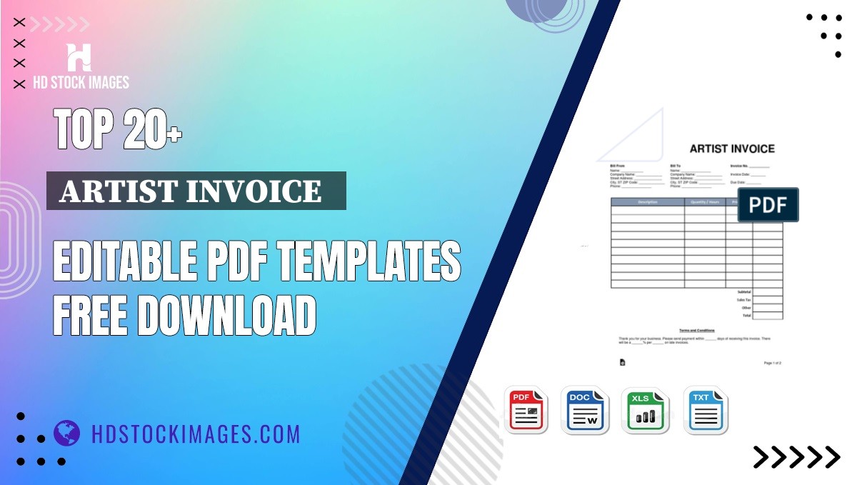 Top 20+ Artist Invoice   Editable PDF Templates Free Download