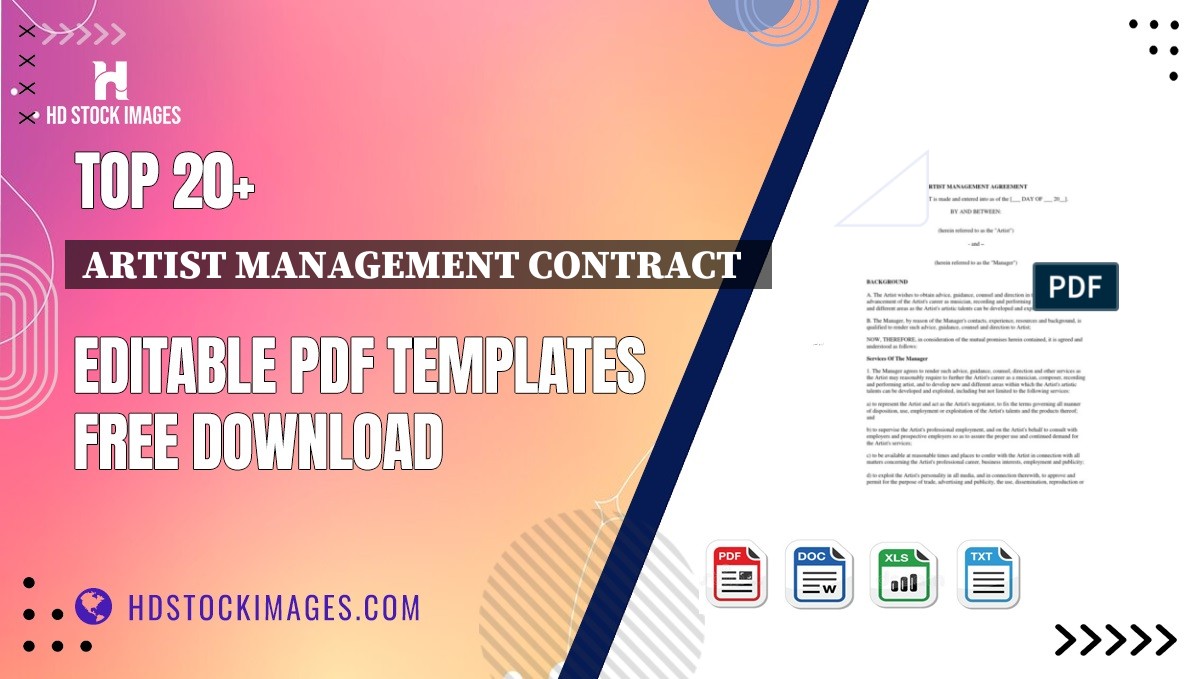 Top 20+ Artist Management Contract   Editable PDF Templates Free Download