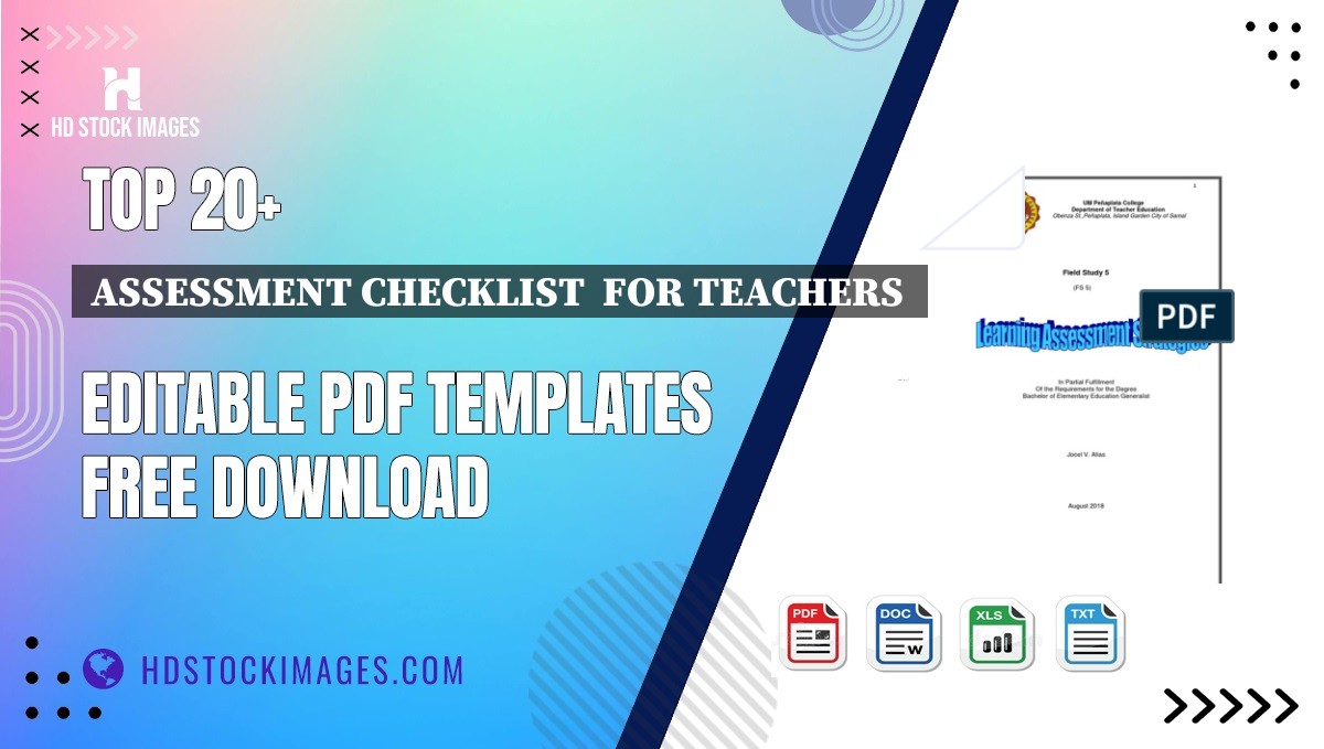 Top 20+ Assessment Checklist  For Teachers  Editable PDF Templates Free Download