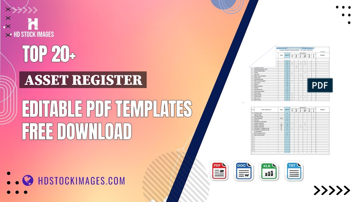 Top 20+ Asset Register Editable PDF Templates Free Download