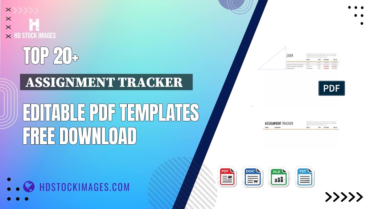 Top 20+ Assignment Tracker   Editable PDF Templates Free Download