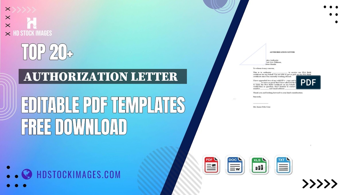 Top 20+ Authorization Letter   Editable PDF Templates Free Download