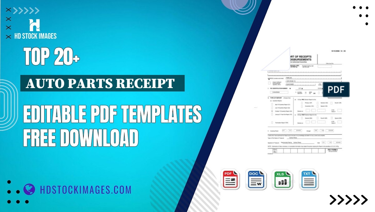 Top 20+ Auto Parts Receipt   Editable PDF Templates Free Download