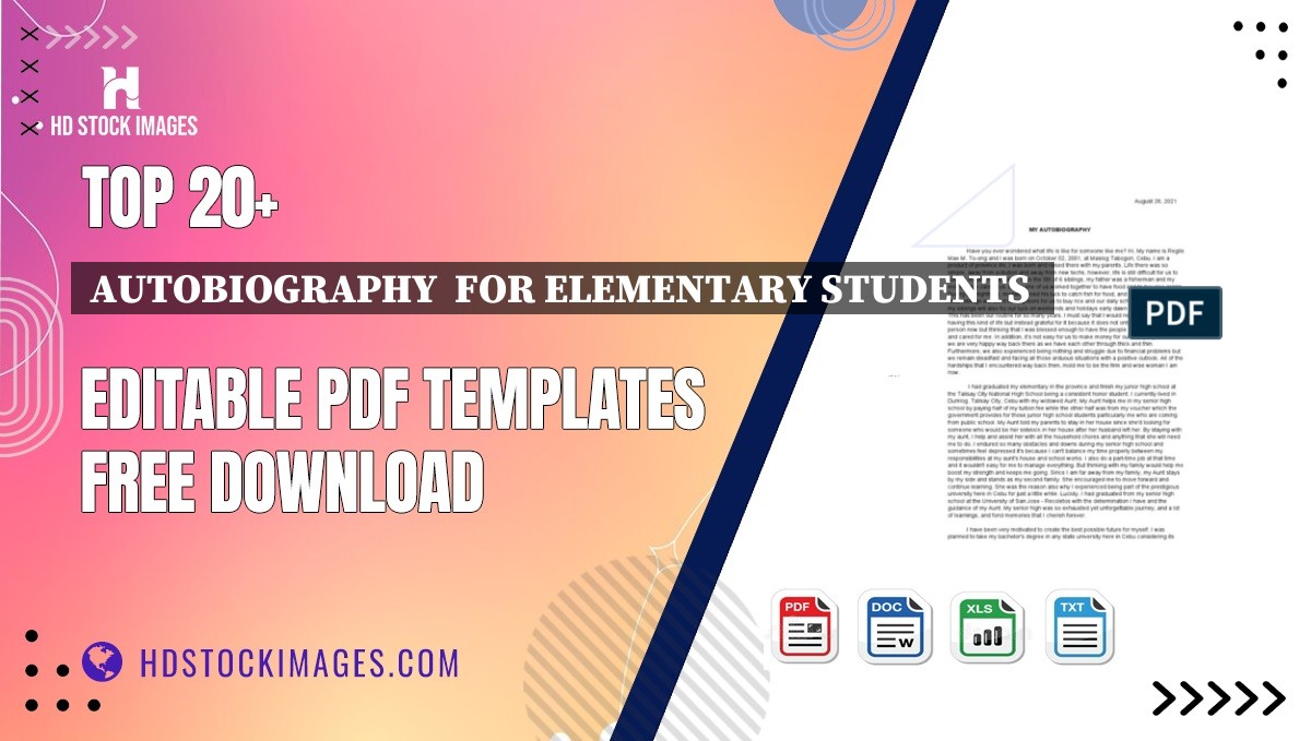 Top 20+ Autobiography  For Elementary Students  Editable PDF Templates Free Download