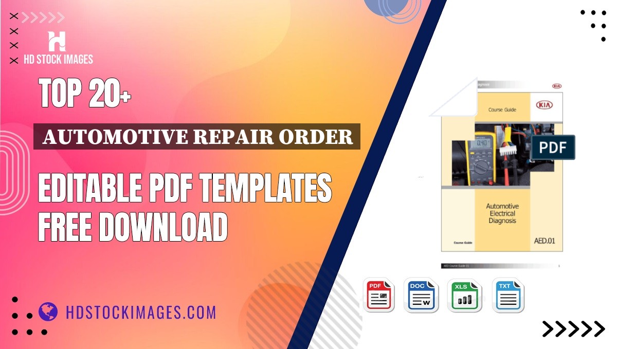 Top 20+ Automotive Repair Order Editable PDF Templates Free Download