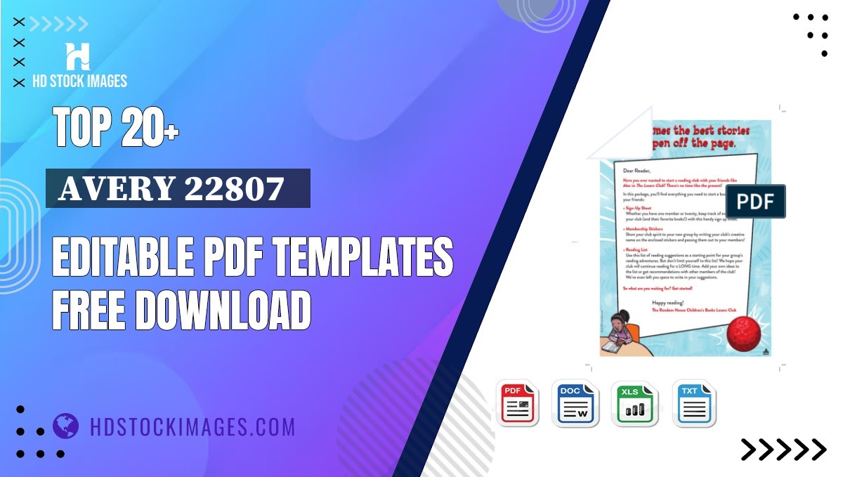 Top 20+ Avery 22807   Editable PDF Templates Free Download