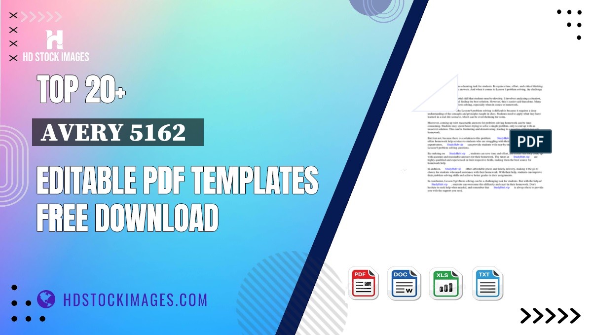 Top 20+ Avery 5162   Editable PDF Templates Free Download