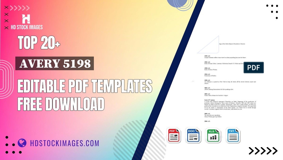 Top 20+ Avery 5198 Editable PDF Templates Free Download