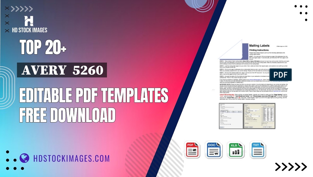 Top 20+ Avery  5260 Editable PDF Templates Free Download