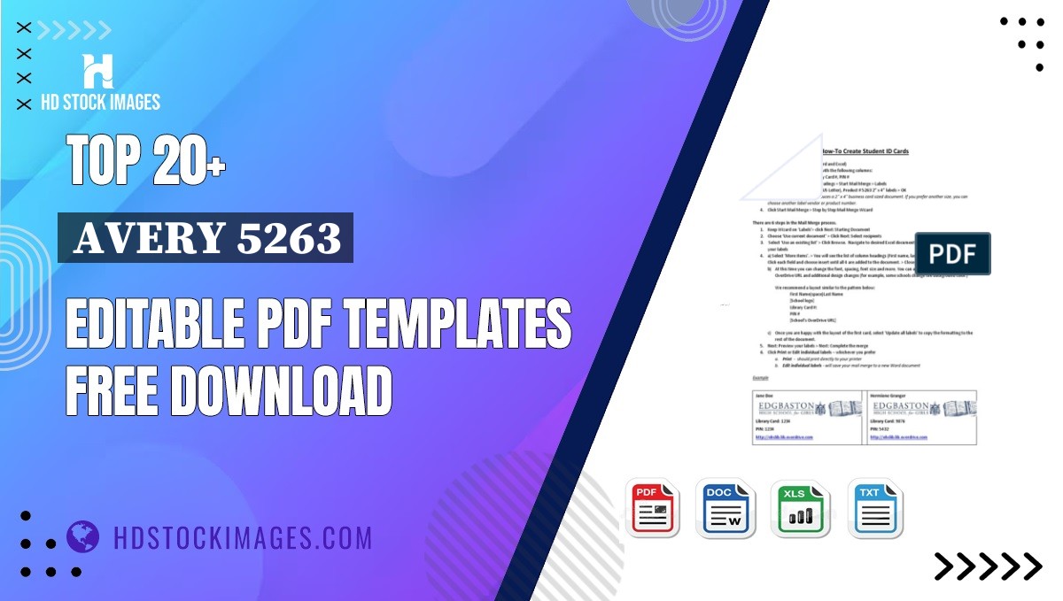 Top 20+ Avery 5263 Editable PDF Templates Free Download