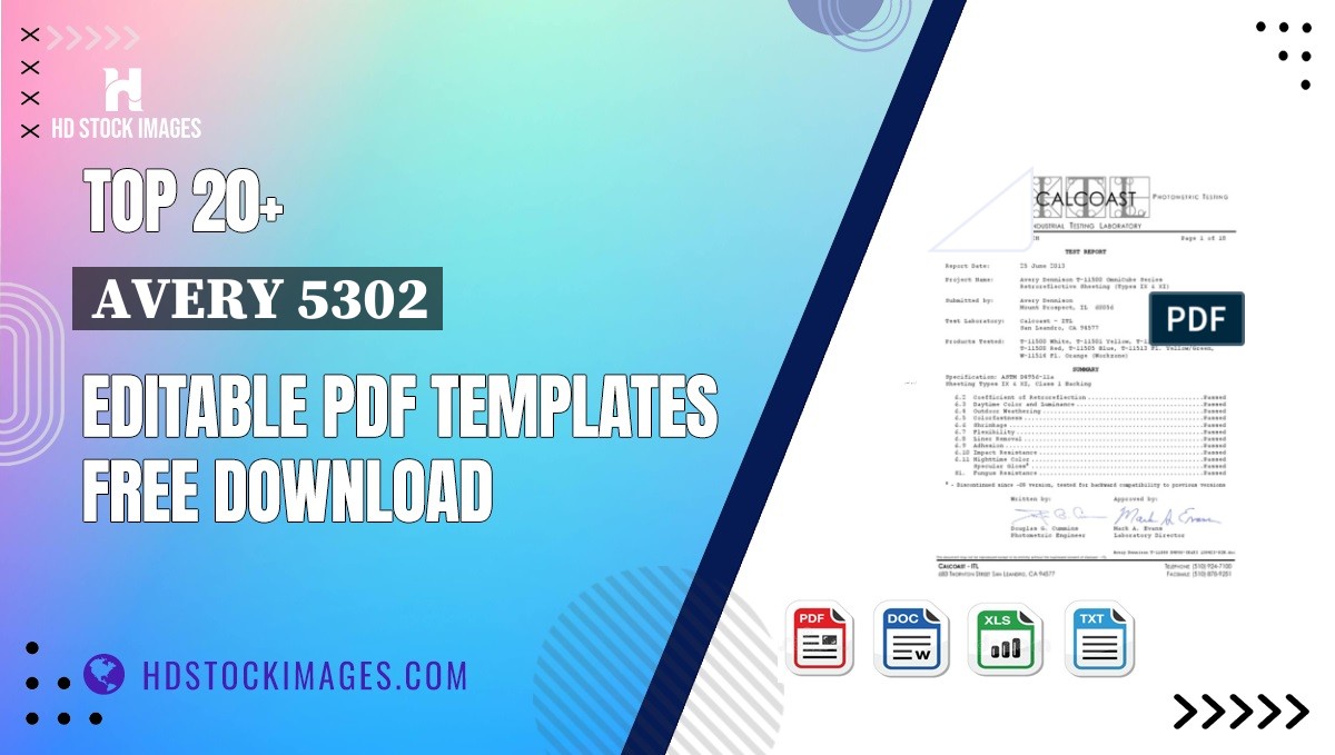 Top 20+ Avery 5302 Editable PDF Templates Free Download