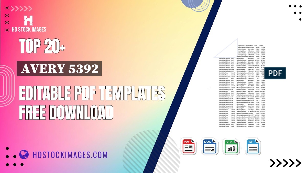 Top 20+ Avery 5392 Editable PDF Templates Free Download