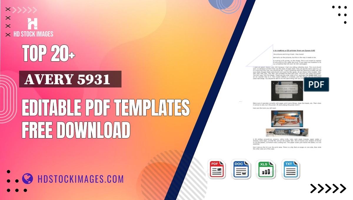 Top 20+ Avery 5931   Editable PDF Templates Free Download