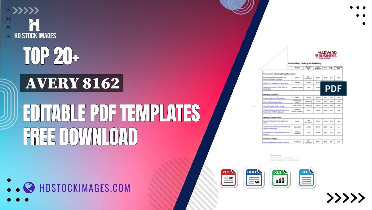 Top 20+ Avery 8162 Editable PDF Templates Free Download