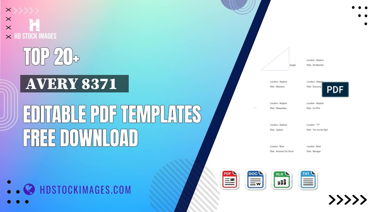 Top 20+ Avery 8371   Editable PDF Templates Free Download