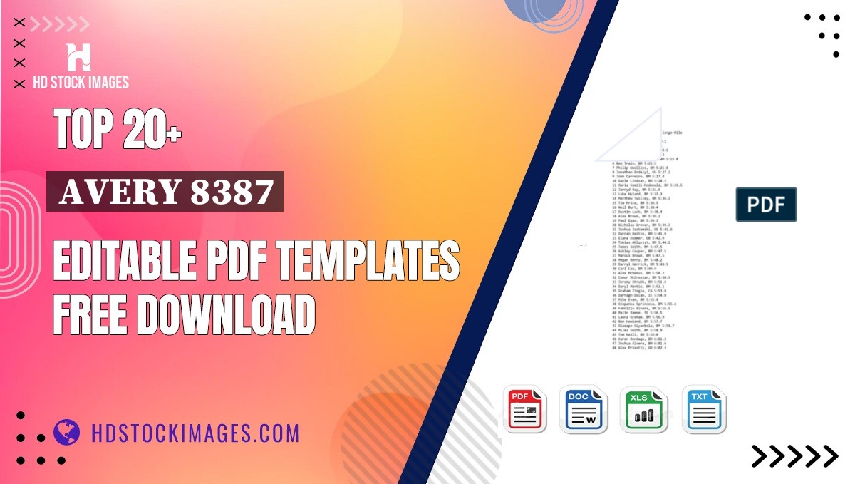 Top 20+ Avery 8387 Editable PDF Templates Free Download