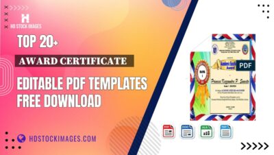 Top 20+ Award Certificate   Editable PDF Templates Free Download