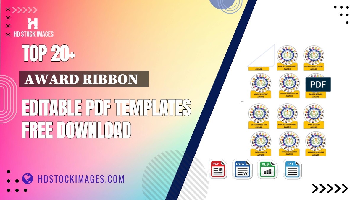 Top 20+ Award Ribbon   Editable PDF Templates Free Download