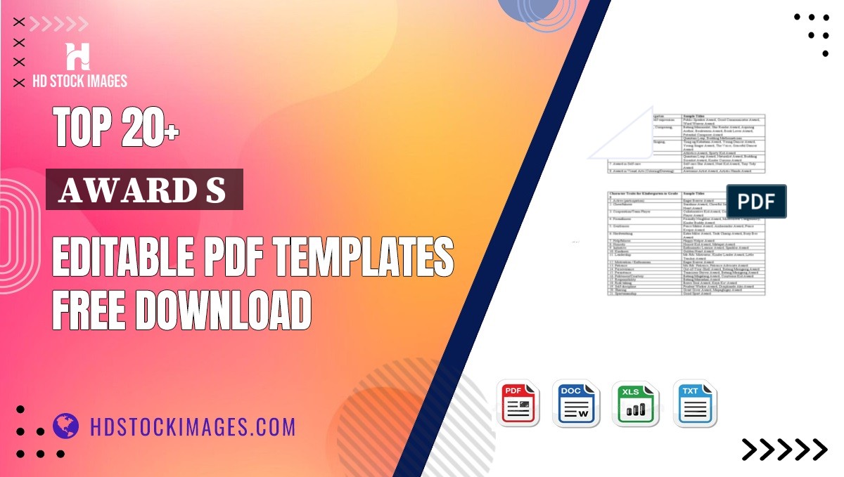 Top 20+ Award S  Editable PDF Templates Free Download