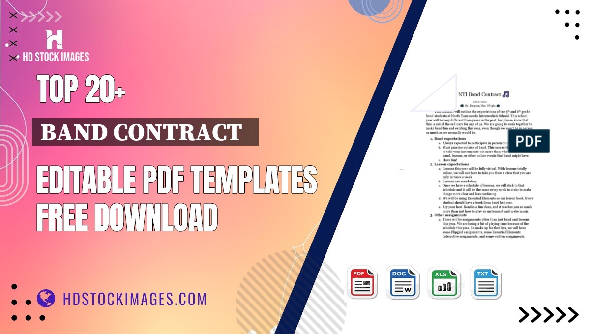 Top 20+ Band Contract   Editable PDF Templates Free Download