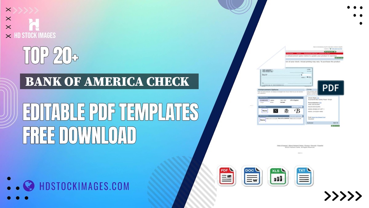 Top 20+ Bank Of America Check   Editable PDF Templates Free Download