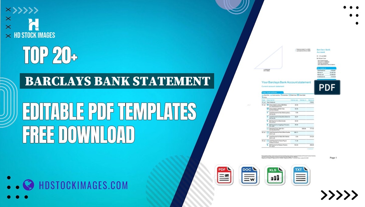 Top 20+ Barclays Bank Statement Editable PDF Templates Free Download