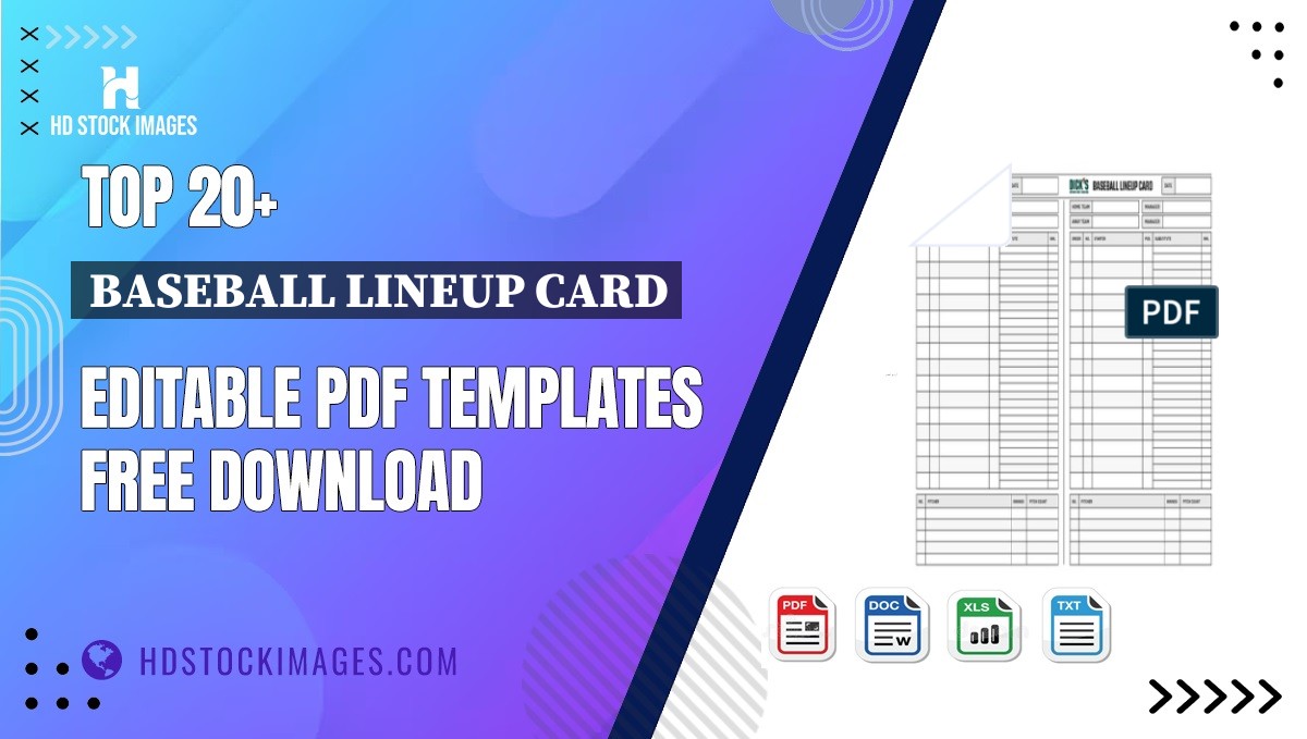 Top 20+ Baseball Lineup Card Editable PDF Templates Free Download