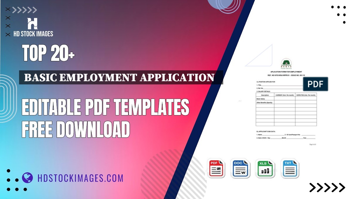 Top 20+ Basic Employment Application   Editable PDF Templates Free Download