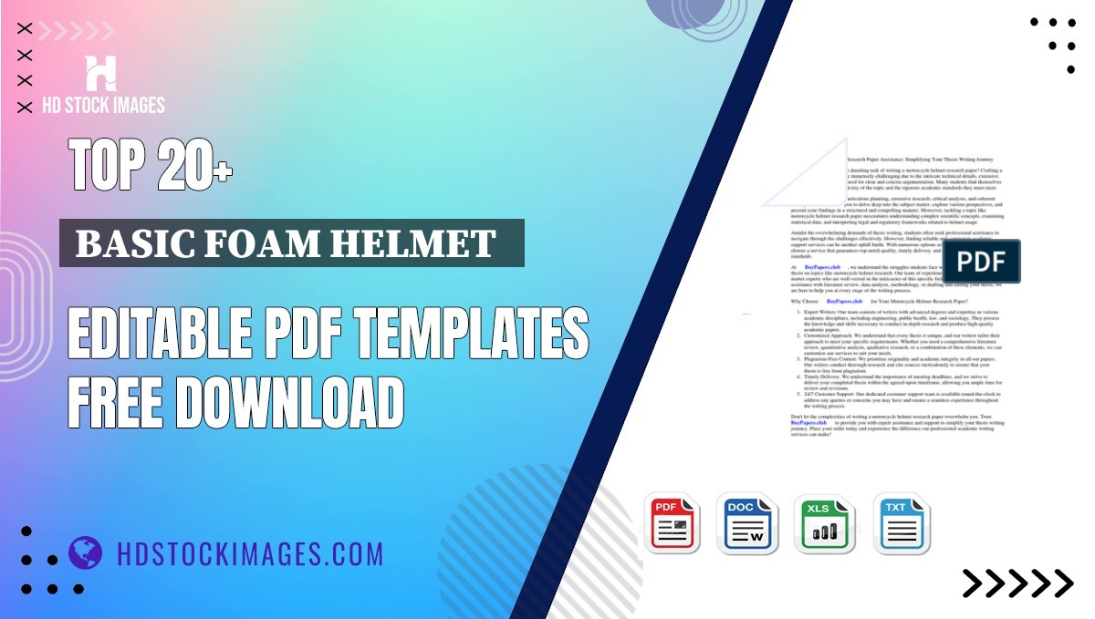 Top 20+ Basic Foam Helmet   Editable PDF Templates Free Download