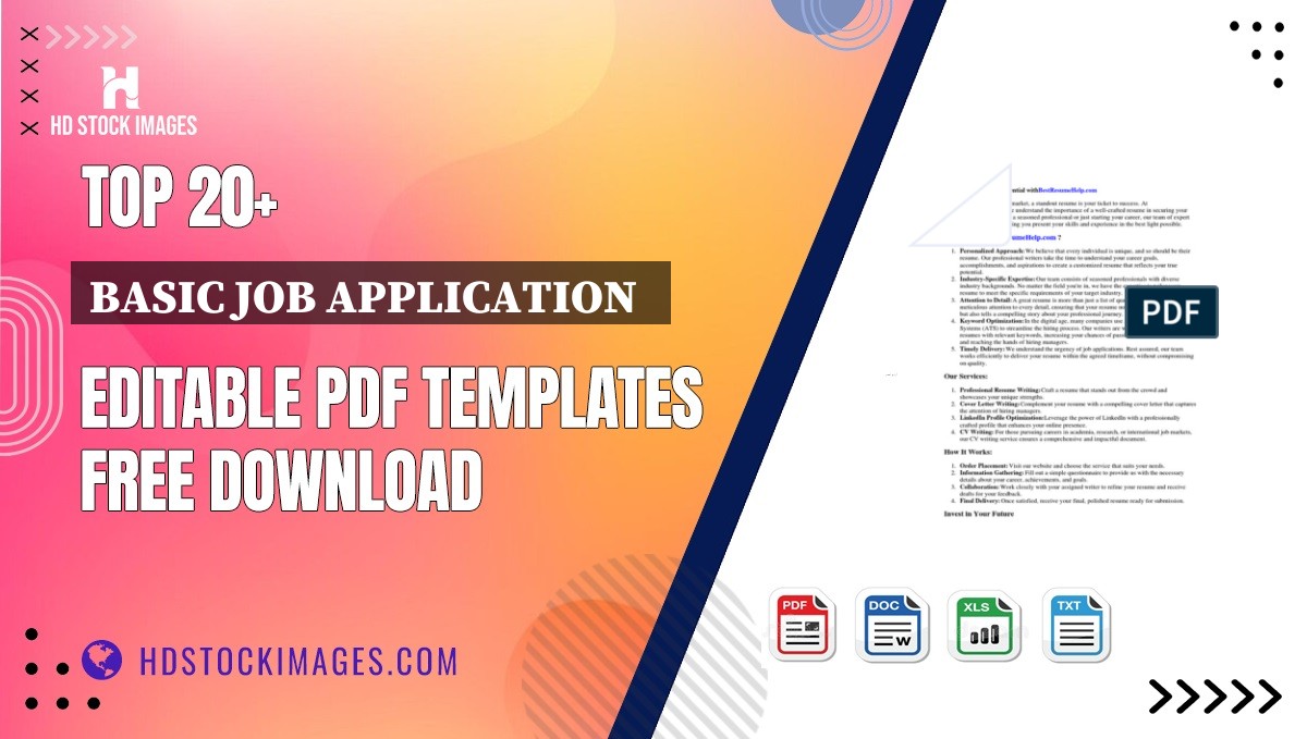 Top 20+ Basic Job Application   Editable PDF Templates Free Download