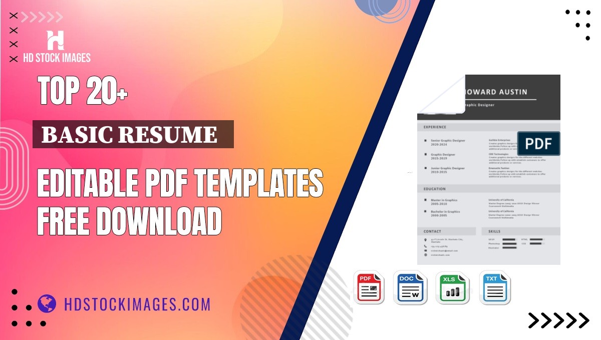 Top 20+ Basic Resume   Editable PDF Templates Free Download