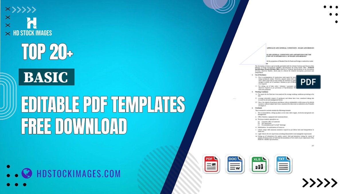 Top 20+ Basic  Editable PDF Templates Free Download