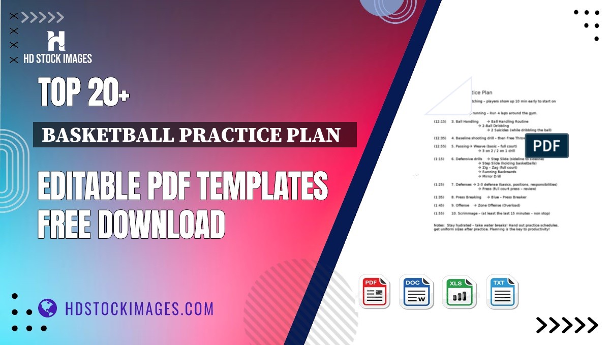 Top 20+ Basketball Practice Plan   Editable PDF Templates Free Download