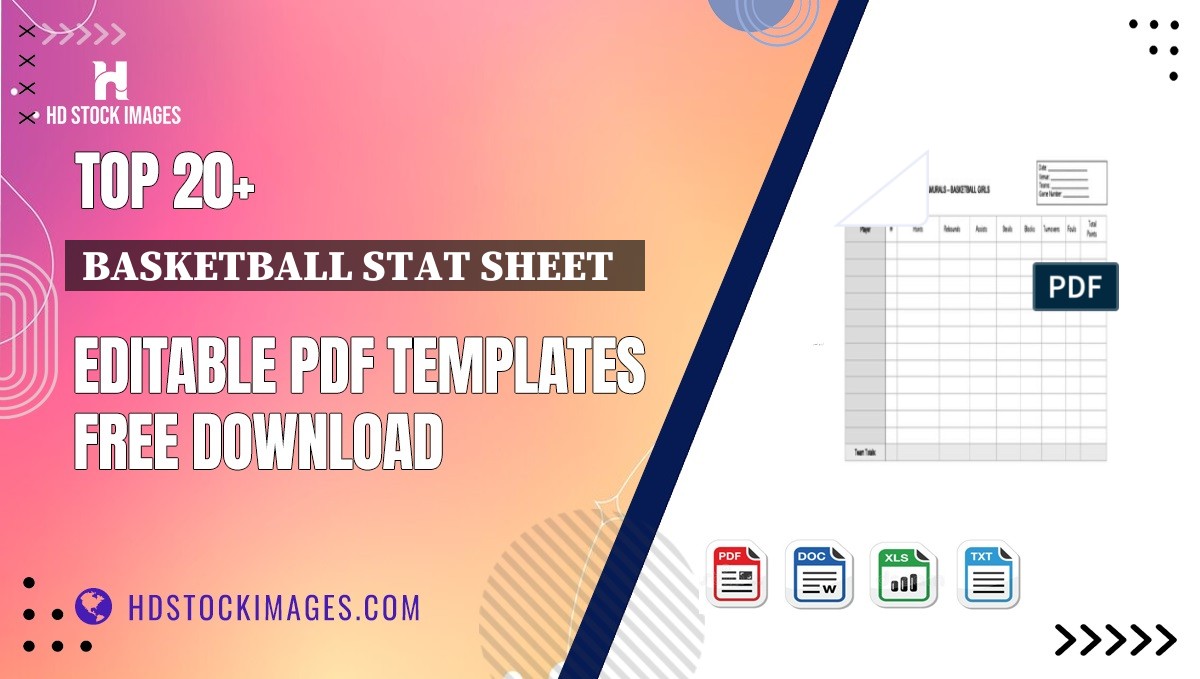 Top 20+ Basketball Stat Sheet   Editable PDF Templates Free Download