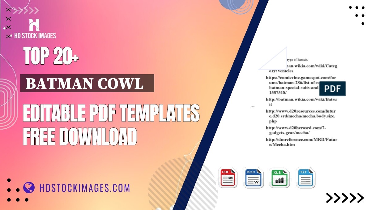 Top 20+ Batman Cowl   Editable PDF Templates Free Download