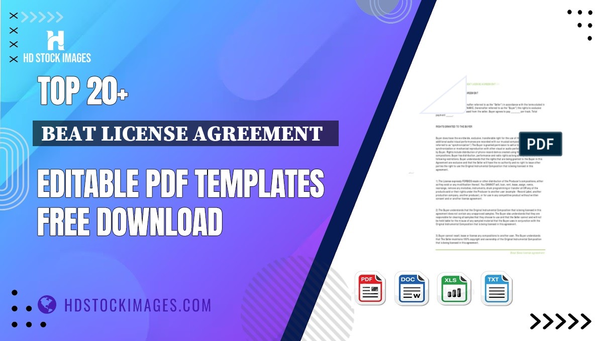 Top 20+ Beat License Agreement   Editable PDF Templates Free Download