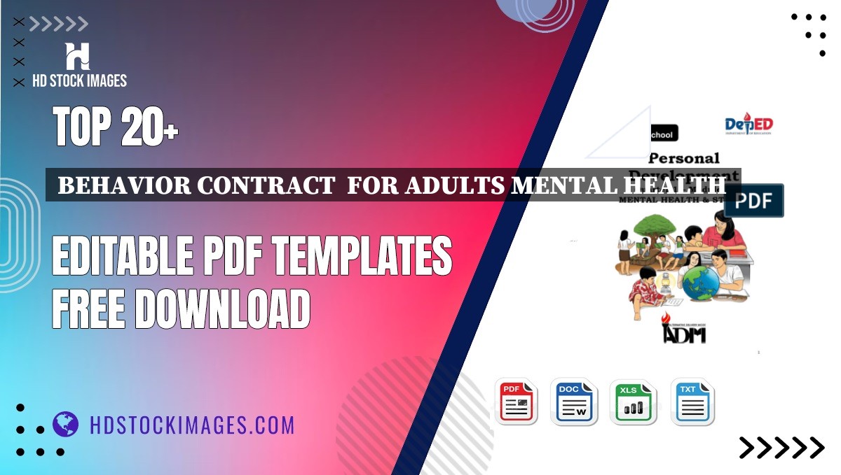 Top 20+ Behavior Contract  For Adults Mental Health  Editable PDF Templates Free Download