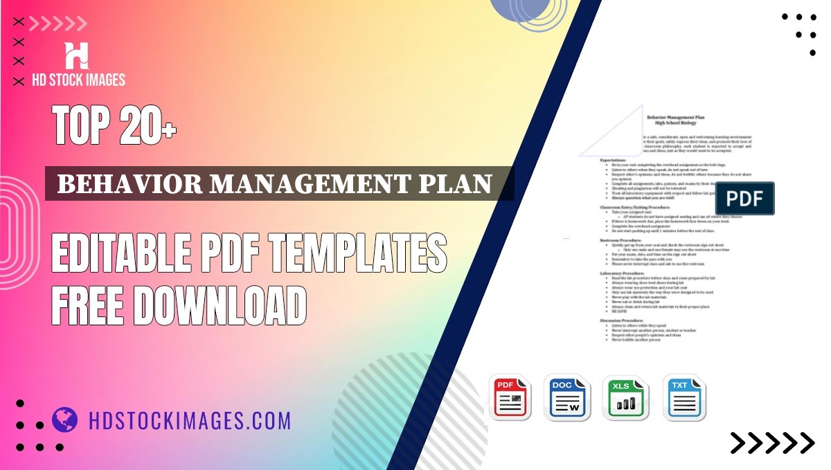 Top 20+ Behavior Management Plan   Editable PDF Templates Free Download