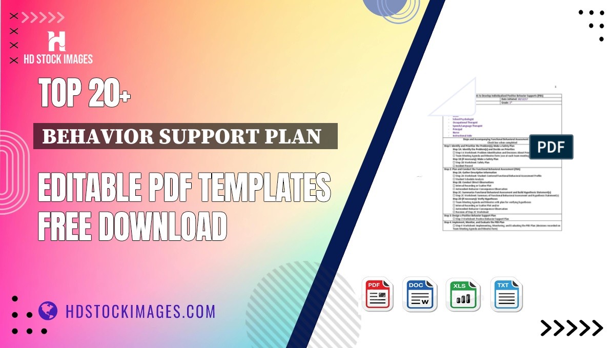 Top 20+ Behavior Support Plan   Editable PDF Templates Free Download