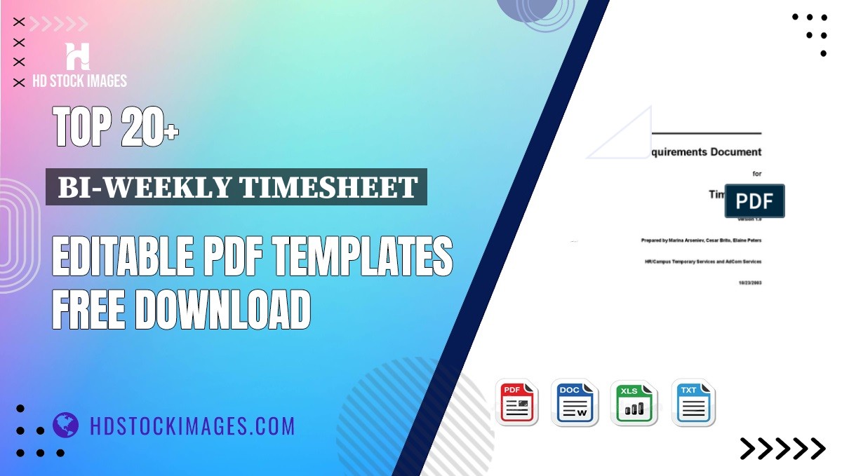 Top 20+ Bi-weekly Timesheet Editable PDF Templates Free Download