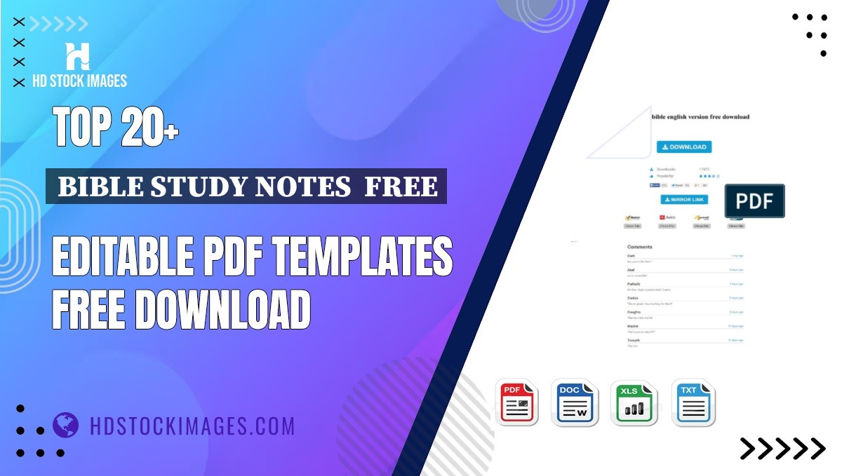 Top 20+ Bible Study Notes  Free Editable PDF Templates Free Download