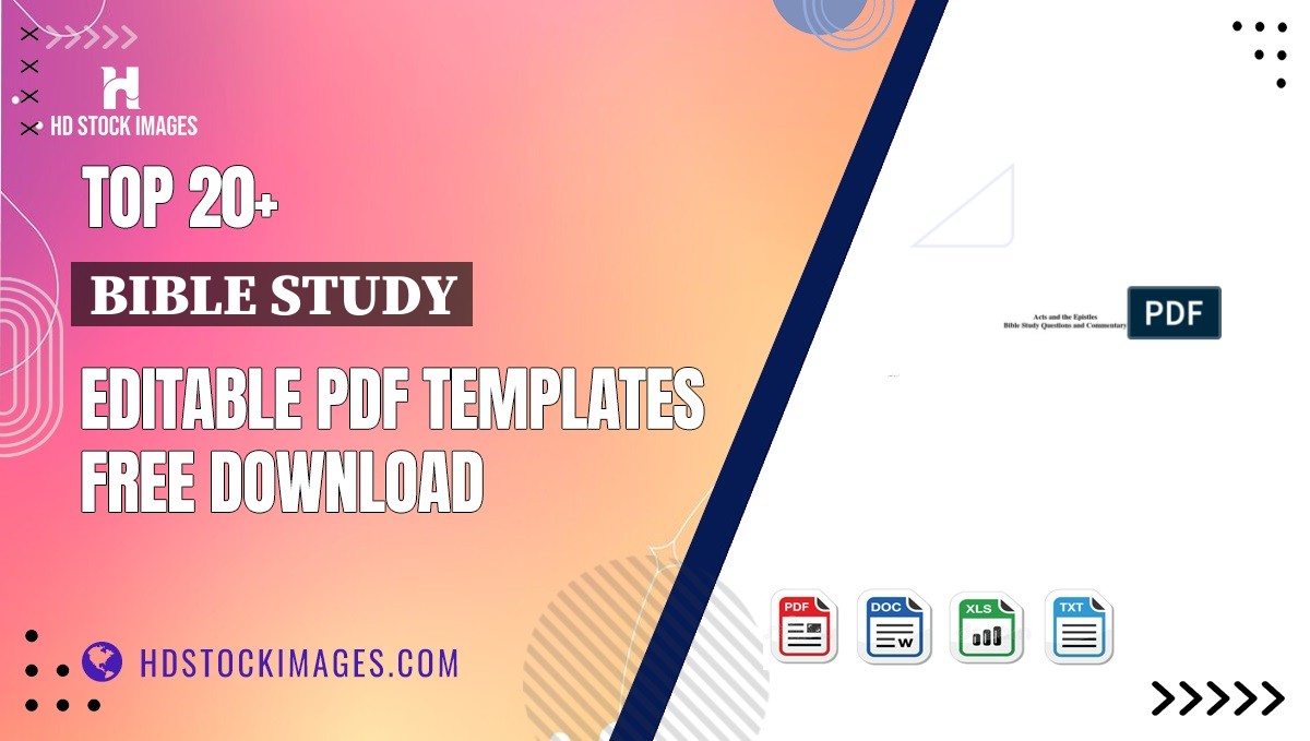 Top 20+ Bible Study Editable PDF Templates Free Download