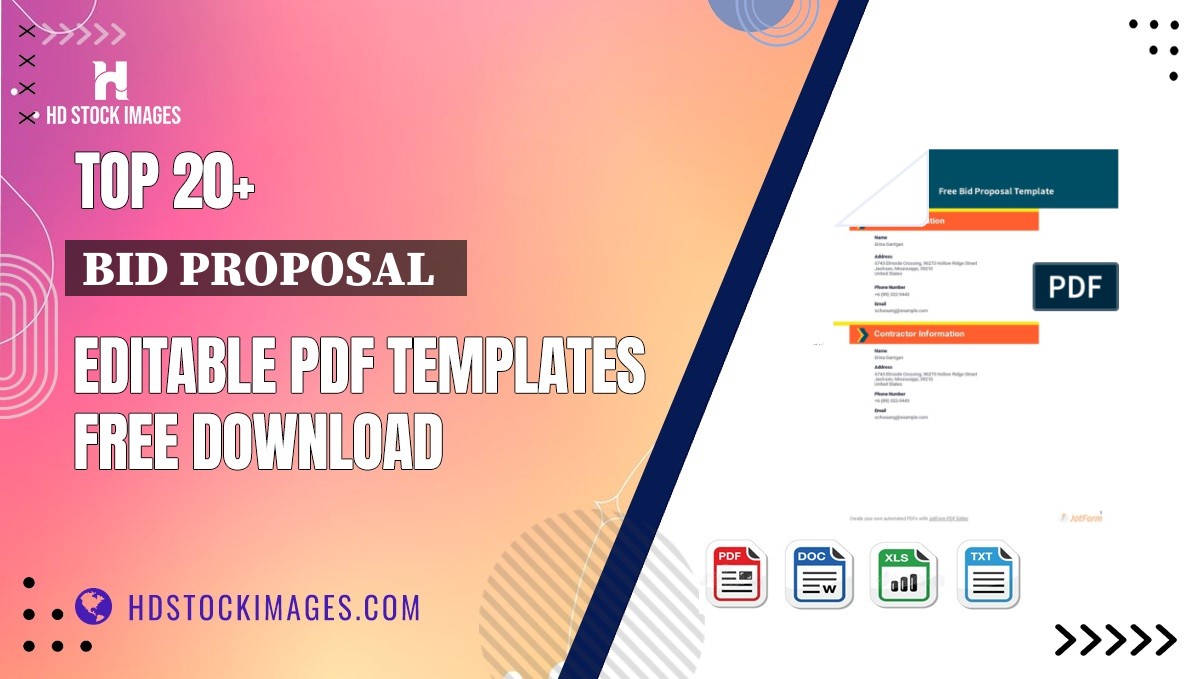 Top 20+ Bid Proposal   Editable PDF Templates Free Download