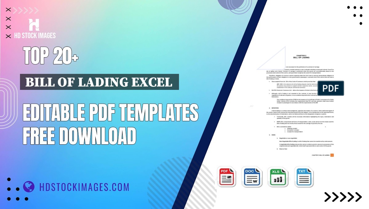 Top 20+ Bill Of Lading Excel  Editable PDF Templates Free Download