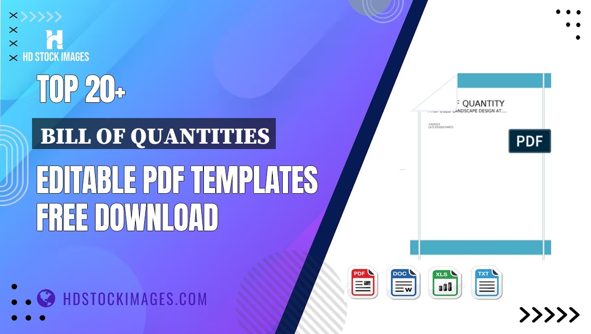 Top 20+ Bill Of Quantities Editable PDF Templates Free Download