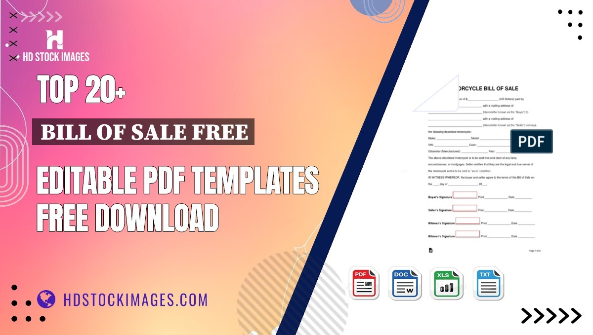 Top 20+ Bill Of Sale Free Editable PDF Templates Free Download