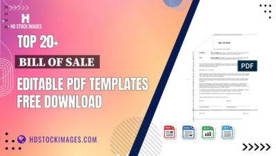 Top 20+ Bill Of Sale  Editable PDF Templates Free Download