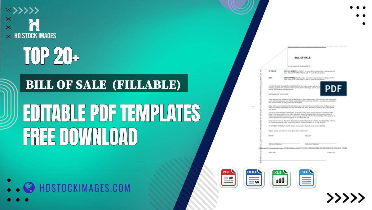 Top 20+ Bill Of Sale  (fillable)  Editable PDF Templates Free Download