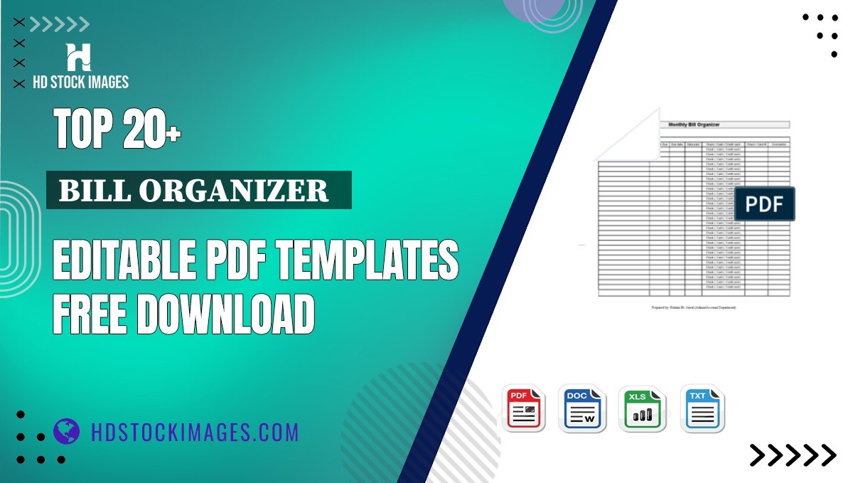 Top 20+ Bill Organizer   Editable PDF Templates Free Download